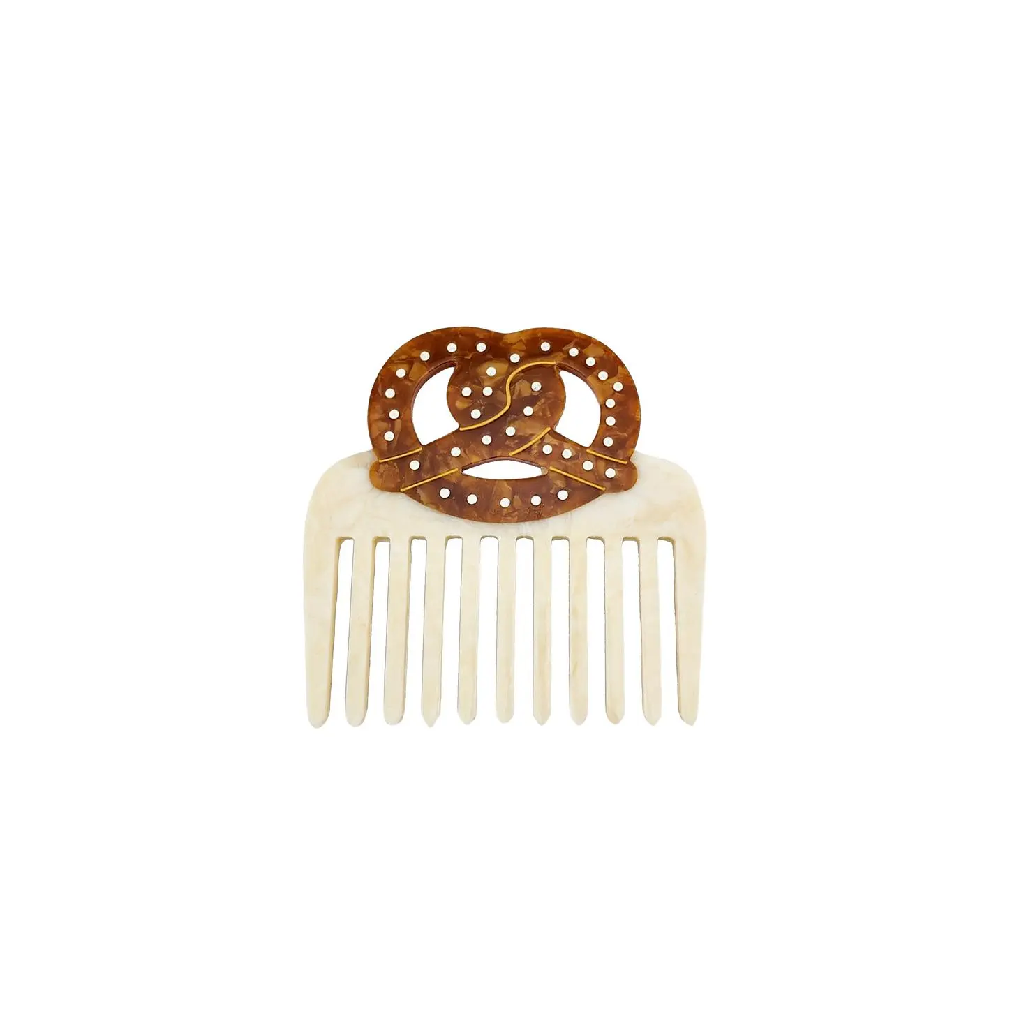 Solar Eclipse Hand-painted Pretzel Pocket Hair Comb, Lightweight Compact Biodegradable Comb for Stress Relief & Scalp Care
