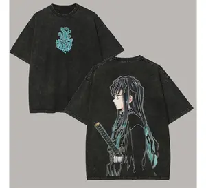valentine shirts  Playera Vintage Lavada Tokitou Muichirou Demon Slayer Comfortable Cotton Crew Neck Short Sleeve Graphic Print T-Shirt, Black, Sizes S to XXXL, Casual Wear labour day Start of school season Love Dog Festival Women's Equality Day Halloween