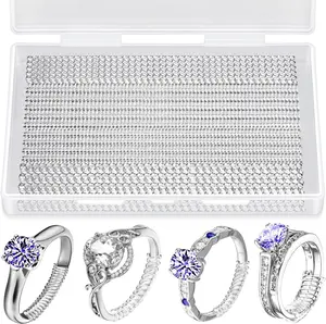 22 Pack Ring Sizer Adjuster for Loose Rings, 4 Sizes Silicone Ring Guards Invisible Ring Adjuster Spiral Ring Spacers Fitter with Polishing Cloth, Transparent Ring Resizer Tightener for Women and Men