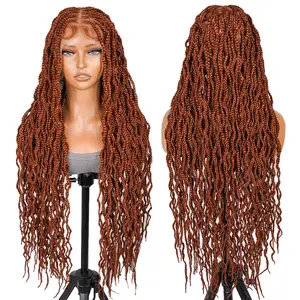 SuperNova #350 36” Water Wave Box Braids Wig, Handmade with Premium Synthetic Fiber, Lightweight & Durable, Natural Look, Perfect for Protective Styling