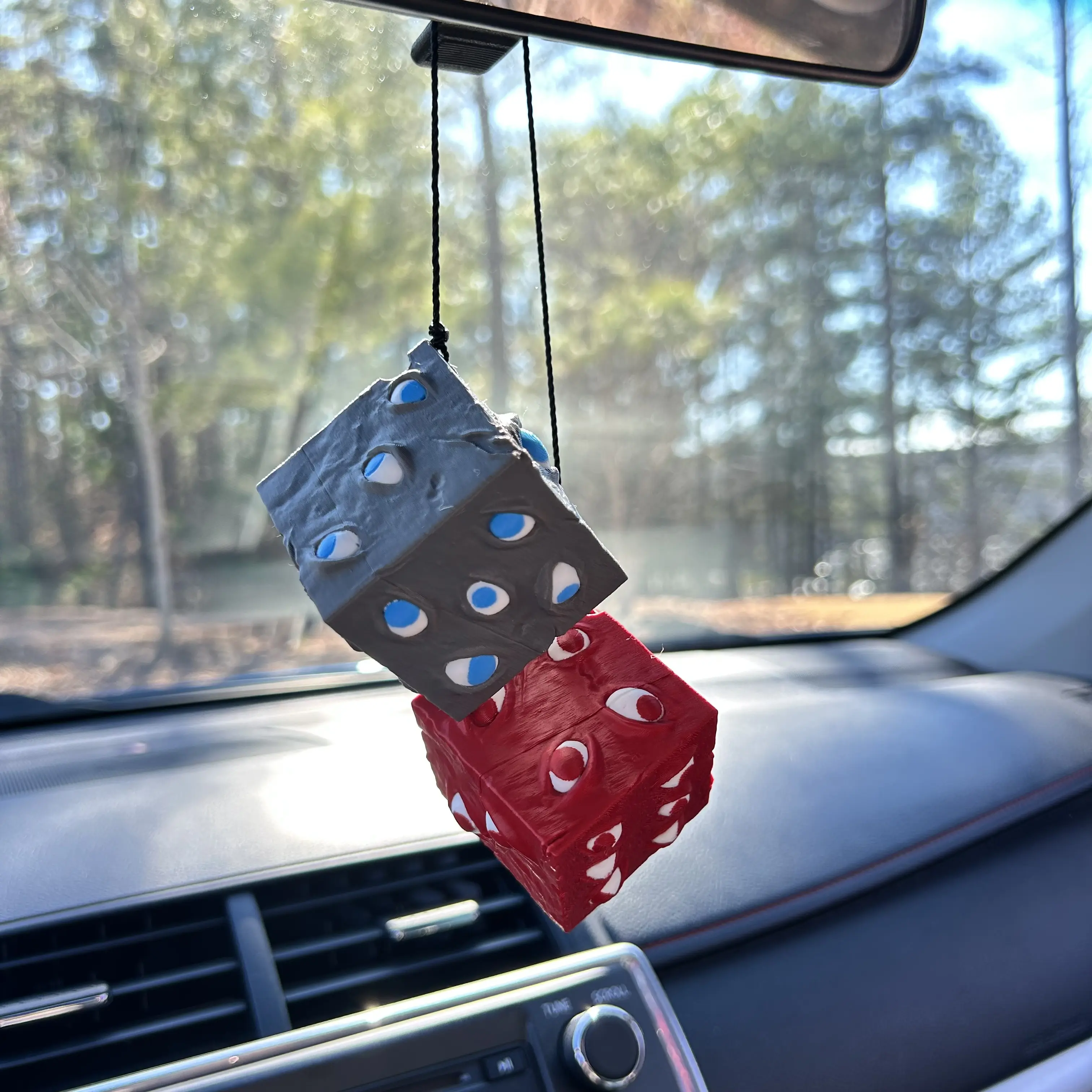 Jujutsu Kaisen Gojo Prison Realm Car Dice JJK | Rear View Mirror Hanger, Anime Car Decor, Satoru Geto Gift, Fan Collectible