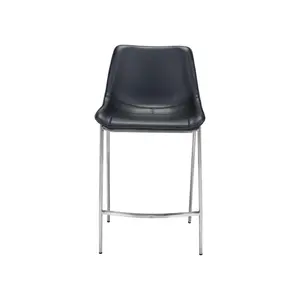 Magnus Counter Stool (Set of 2) Black & Silver
