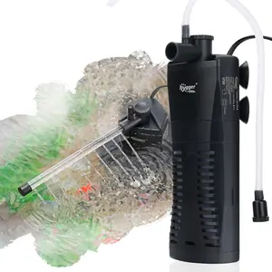 hygger Submersible Aquarium Power Filter 80~170 GPH for 3-30 Gallon Fish Tank Corner Internal Filter with Bio Ball Sponge 3-Stage Filtration System