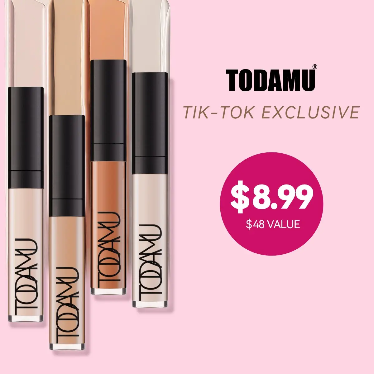 TODAMU Hydrating Full Coverage Concealer, Waterproof & Long-Lasting Cosmetic to Even Skin Tone, Covers Scars & Tattoos, For All Skin Types, 6ml Jumbo Size, Moisturize, Moisturizing Concealer, Transfer Proof Makeup, Natural Look, Youth, 6.2G, D0, D3, Dimet