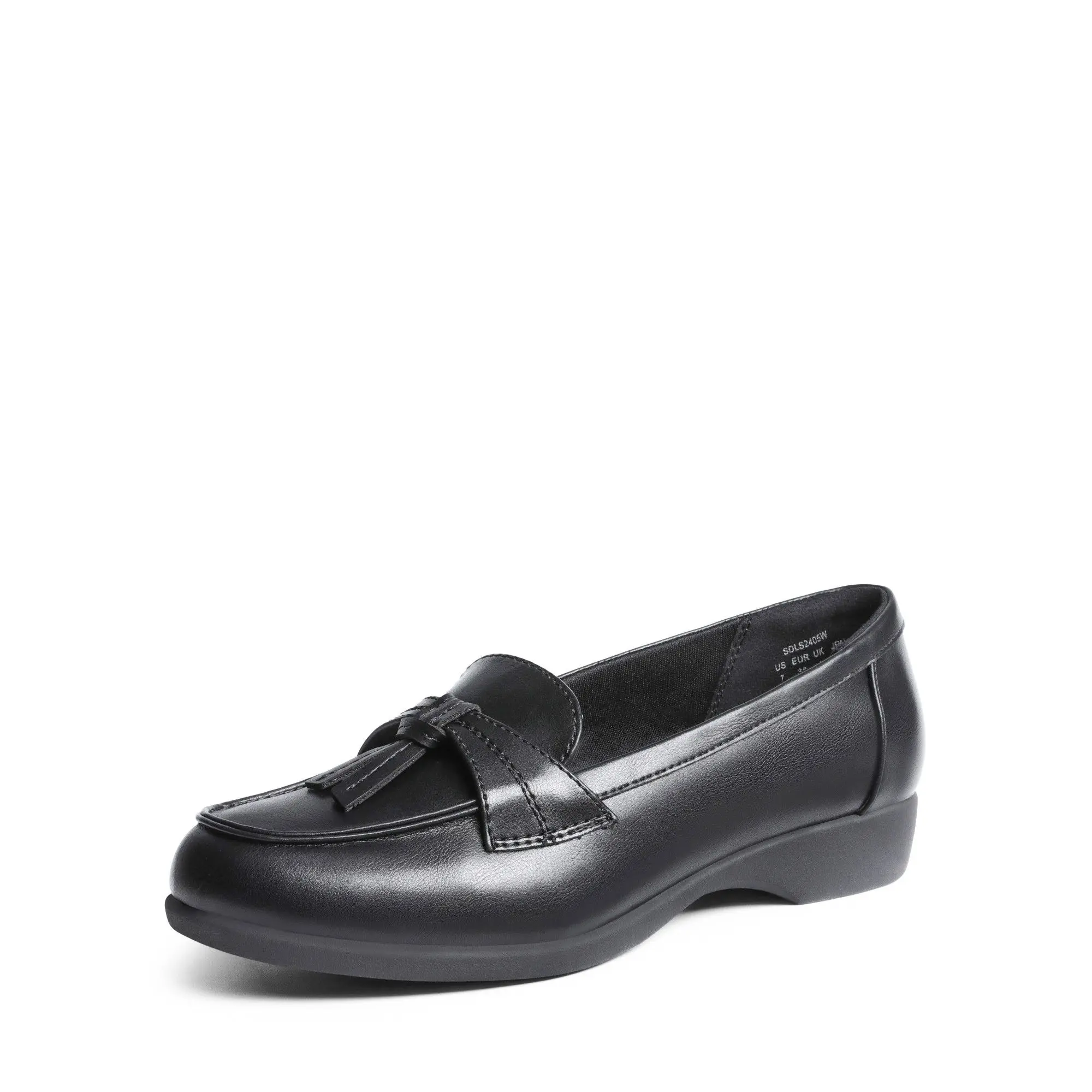 DREAM PAIRS Women's Arch Support Tassel Slip-On Loafer Flats - Round Toe, Vintage Flair, Memory Foam Footbed, U-Shaped Heel Cup, Non-Slip Outsole, Low Heel Women's Shoes for Walking Footwear, Loafers, Fabric, Comfortable Heels