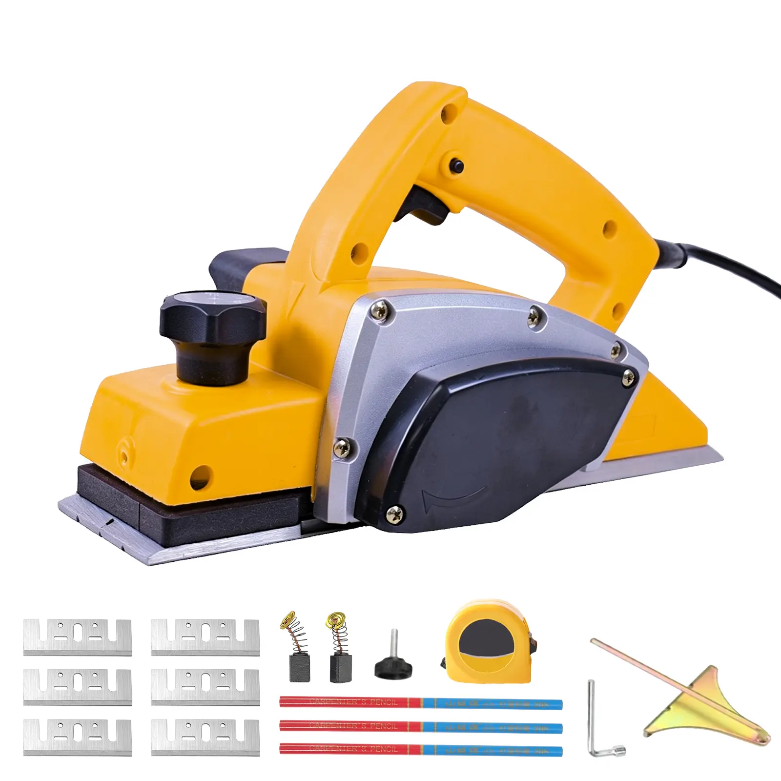 500W Electric Hand Planer 82mm | 16500RPM High Speed Woodworking Tool for Doors & Cabinets | Lightweight Copper Motor 110V