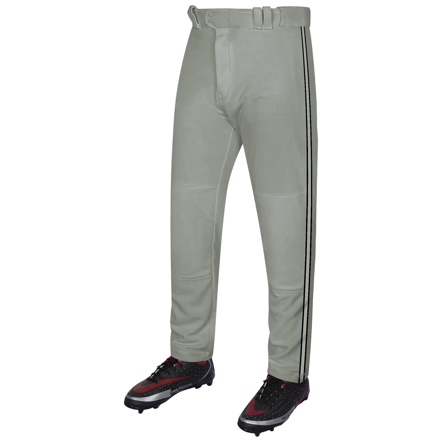 Exxact Sports Proline Men's & Youth Baseball Pants, Relaxed Fit Striped Open-Bottom Design in Polyester with Reinforced Knees & Moisture-Wicking for Softball, Male, Striped Look