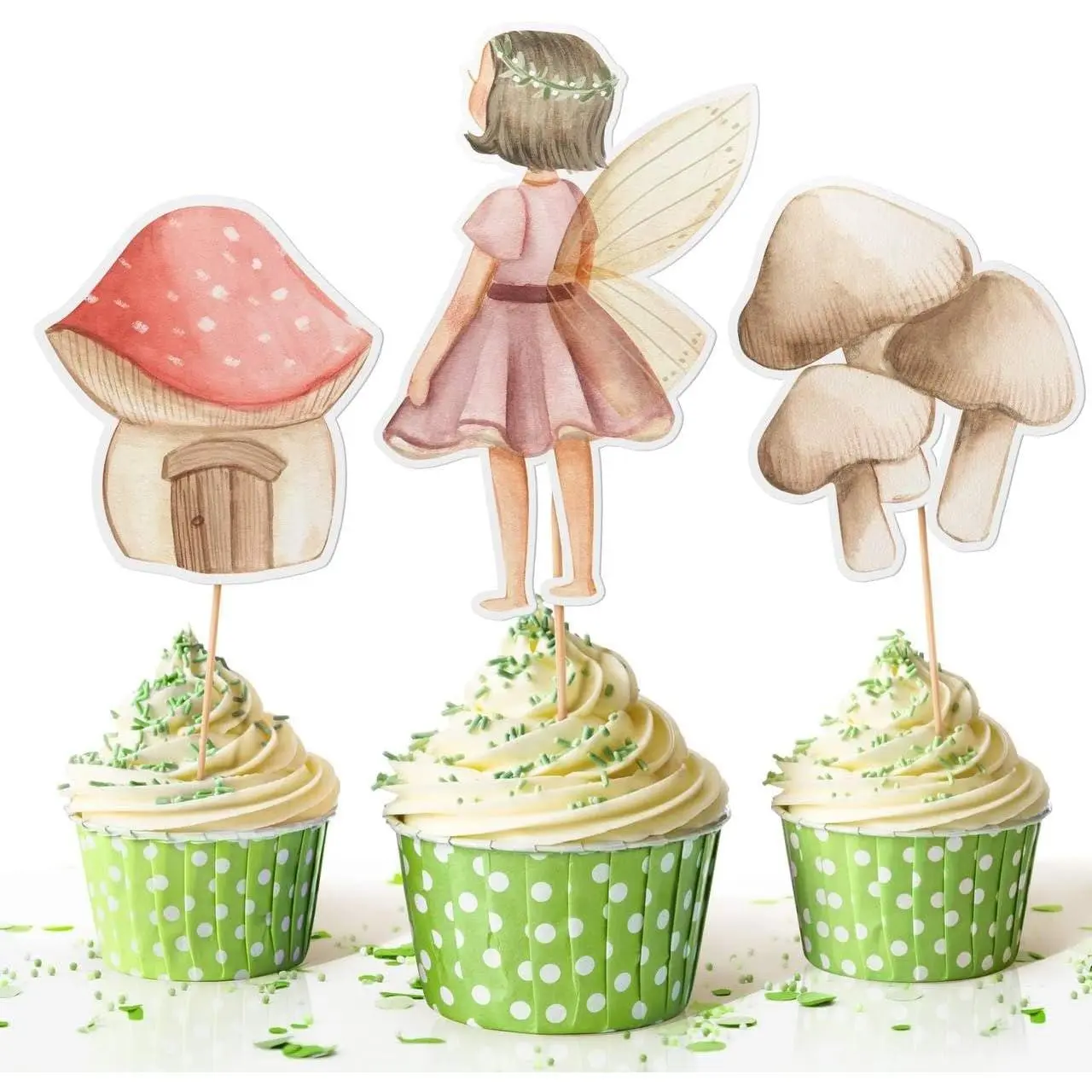 Enchanted Fairy Cupcake Toppers - Set of 10 Magical Decorations for Whimsical Parties