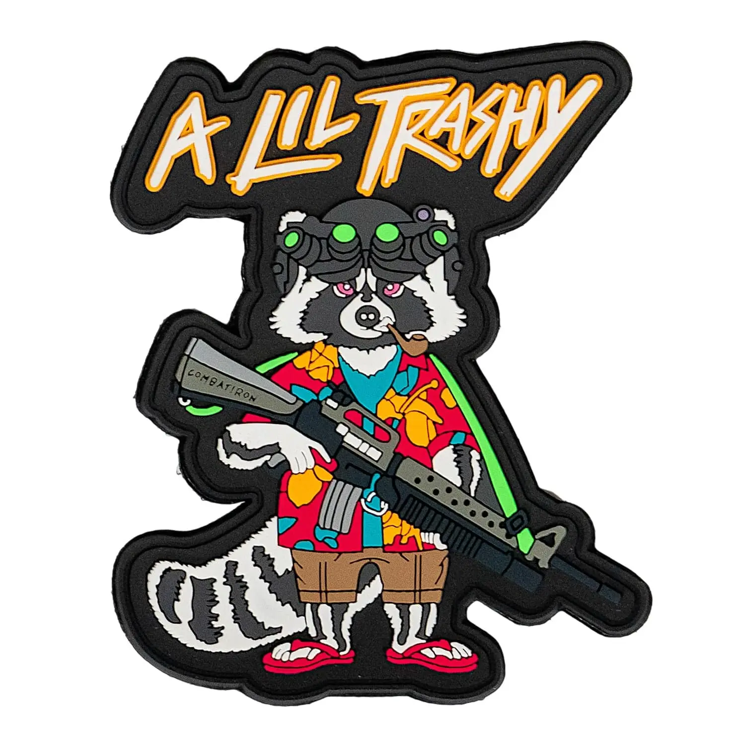 Tactical Raccoon PVC Patch, 2" Wide 3" Tall Art Decor for Car, Home, School Interior Accessories