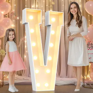 4 FT Marquee Light Up Letters, Marquee Letter Lights 4 Feet Tall, Giant Letter Sign Big Mosaic for Balloons Birthday Party Anniversary Wedding Decorations