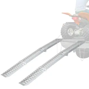 Folding motorcycle loading ramps, 2 pieces, robust steel folding ramp with non-slip perforated surface, 450 kg capacity, easy storage and transport, for motorcycles, quads, ATVs, UTVs, lawnmowers