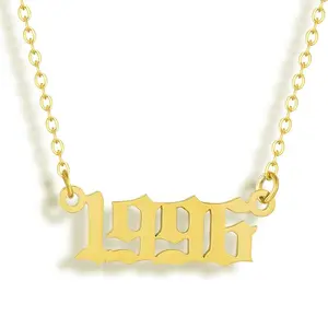 EVRY JEWELS Gold or Silver Plated Women's Hypoallergenic Golden Year Necklace