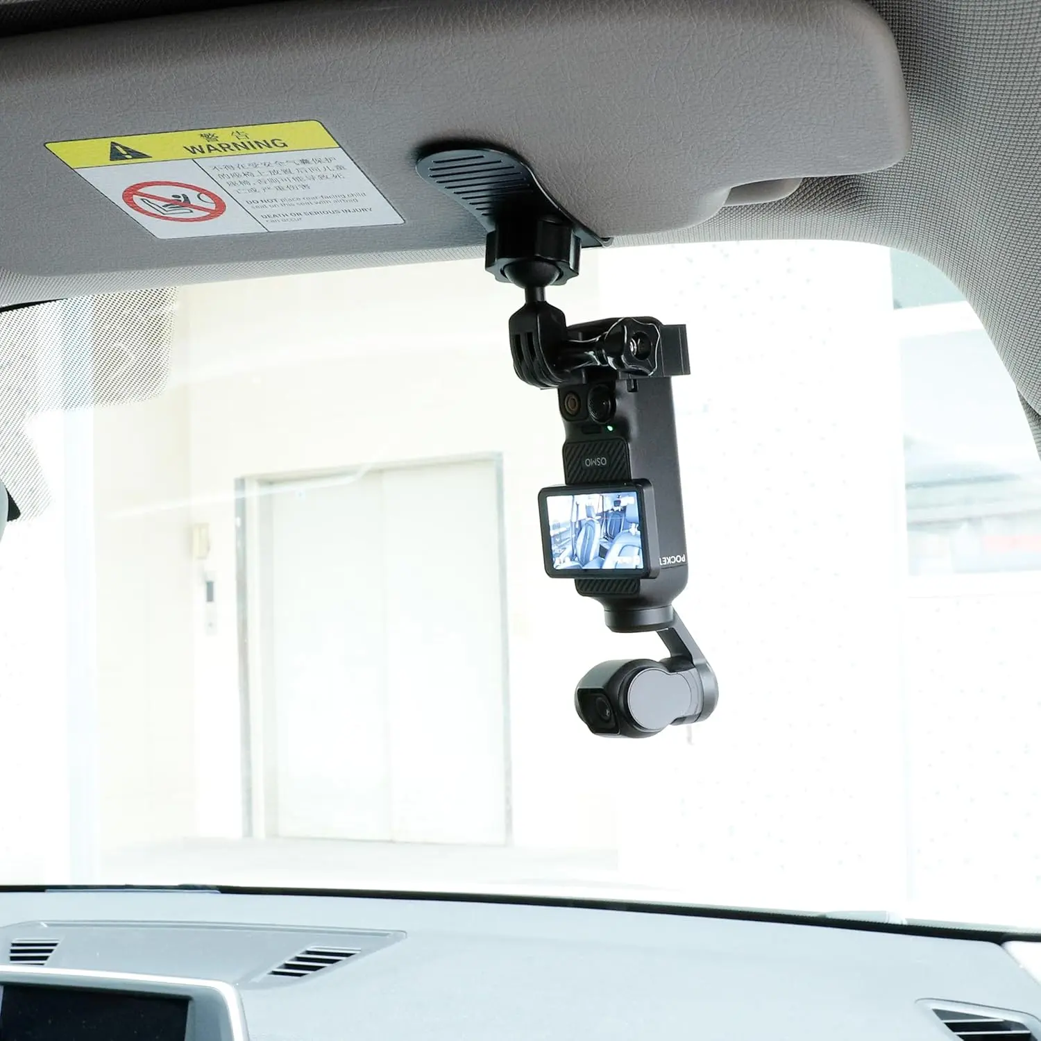 PellKing Car Visor Camera Mount for DJI Osmo Pocket 3-360° Adjustable Dashboard Vlog Kit, Perfect for Driving POV Videos, Travel Vlogging & Road Recording