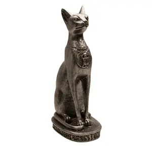 Egyptian Bastet Cat Statue Medium - Silver - Made in Egypt