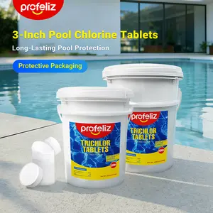 PROFELIZ Chlorine Tablets 3 Inch for Swimming Pools, Kills Bacteria and Stops Algae, Slow Dissolving,Exclusive Protective Packaging,Pool Chlorine Tablets, 20 lb 40lb outdoorfun outdoorfun