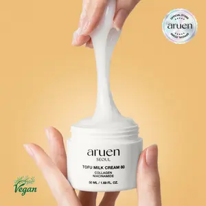 [Aruen Official] Tofu Collagen Dual-Firming Jelly Cream - 80% Fermented Soy Milk + Niacinamide - Korean Skin Tightening, Daily Facial Moisturizer Face Body Moisturizer, Deep Moisturizing Day (1.69 fl.oz | 50ml) Gentle Hydration