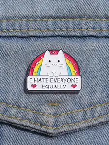 Creative Cartoon Rainbow Cat Enamel Pin Set, Casual Metal Brooch Badge Jewelry Accessory, All Seasons Fashion Charm, Durable Metal Pins
