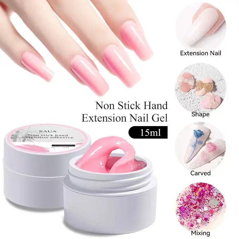 Non-Stick Art Nail Polygel Extension Gel, Single 3D Builder for DIY & Salon Use - Transparent, White, Pink, Single Item, Polygel Nails, 3D Transparent, Builder Gel Nail, Gel Nails At Home