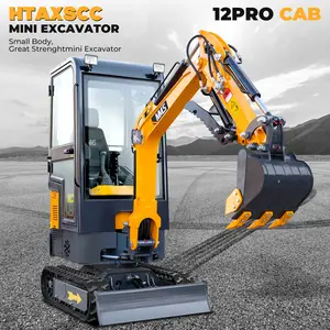 1.2Ton Mini Excavator With A Bucket, Cab, Hydraulic Thumb. Features Tracked Movement B&S Engine, Ideal For Gardening, Estates, Or Small Excavation Tasks. Available In US Inventory