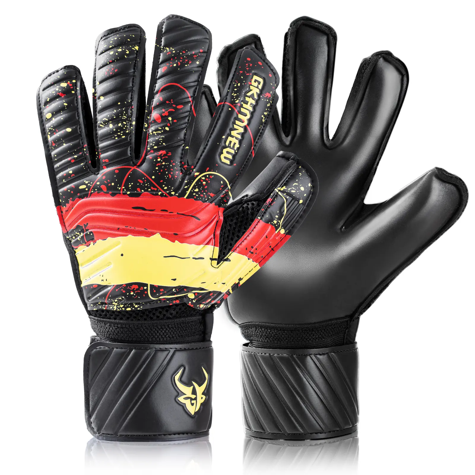 Goalkeeper Gloves with Fingersave, Breathable Soccer Goalie Gloves, 4mm Latex, for Kids, Youth and Adult