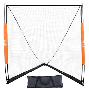 VEVOR Lacrosse Goal,  6' x 6' Lacrosse Net, Portable Lacrosse Goal with Carry Bag, Fiberglass Rod Backyard Lacrosse Training Equipment, Easy Setup Collegiate Goal, Perfect for Adult Training