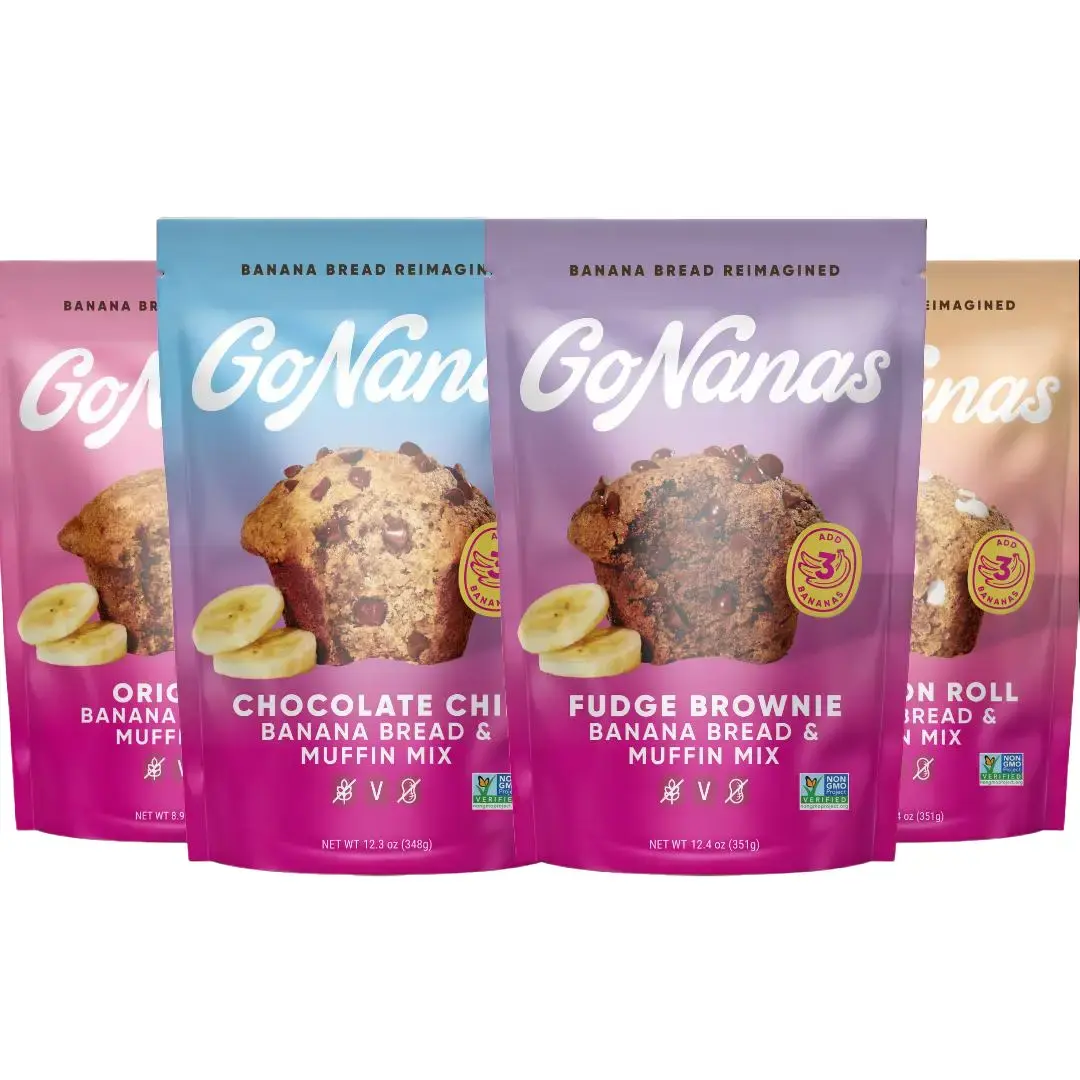 Variety 4 pack | banana bread mixes | original, chocolate chip, fudge brownie, cinnamon roll