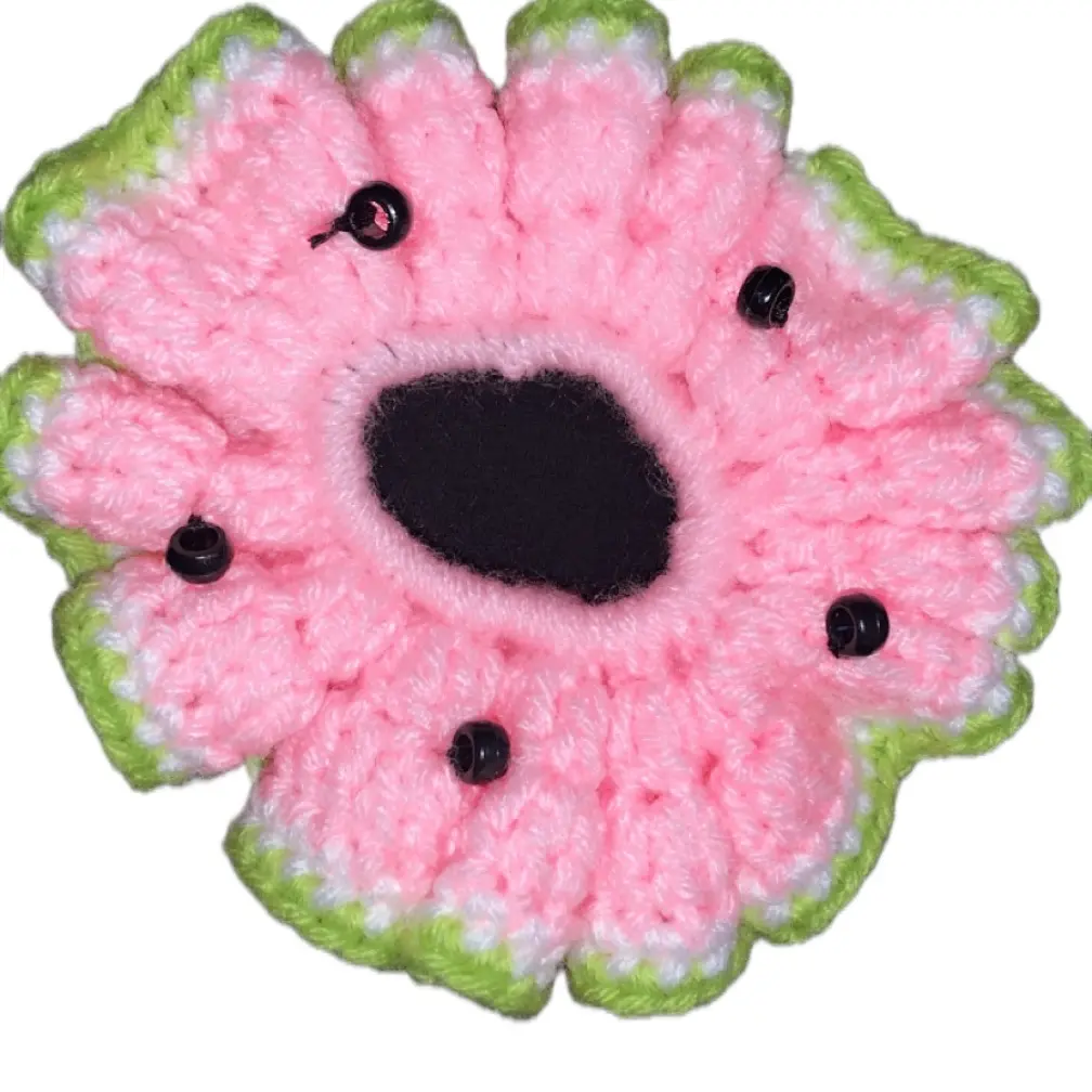 Crochet Watermelon Scrunchie