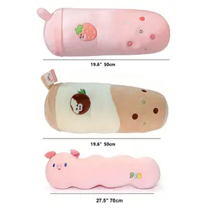 3Pcs Adorable Plush Pillow Set, Coconut & Strawberry Milk Design with Lovely Pig Shape, Soft Stuffed Cushion for Sleeping, Hugging & Cozy Home Decoration