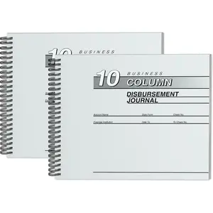 2 Pack Disbursement Journal, 10" x 8.5"  Book, Expense  with 10 Column Sheets,  Disbursement Journal Accounting  for Business Bookkeeping and Financial Record Keeping