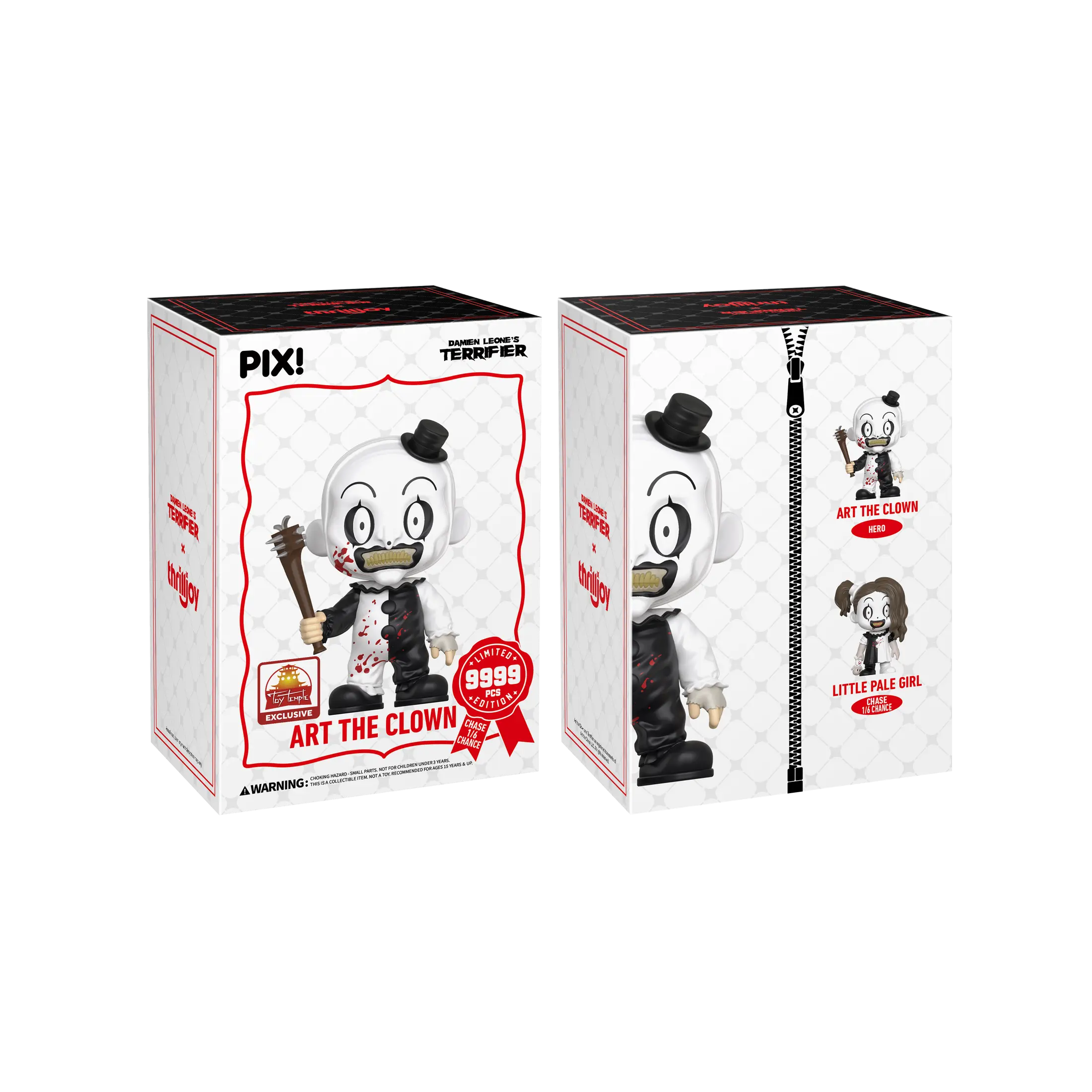 Thrilljoy PIX! Terrifier Art The Clown (Toy Temple Exclusive) LE 9999 Collectible Blind Box Vinyl Figure