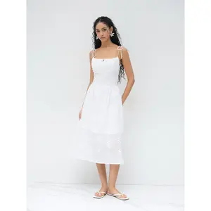 Cider [size 0-10] Cotton Scoop Neckline Floral Knotted Maxi Dress