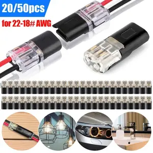 50/20PCS Double-Wire Plug-in Connector Led Light Strip Connectors 2 Pin,Led Strip Lights Connectors Low Voltage Wire Connector with Locking Buckle, Fast Connect Plugs Led Connectors for Strip Lights,gift for Father,boyfriend