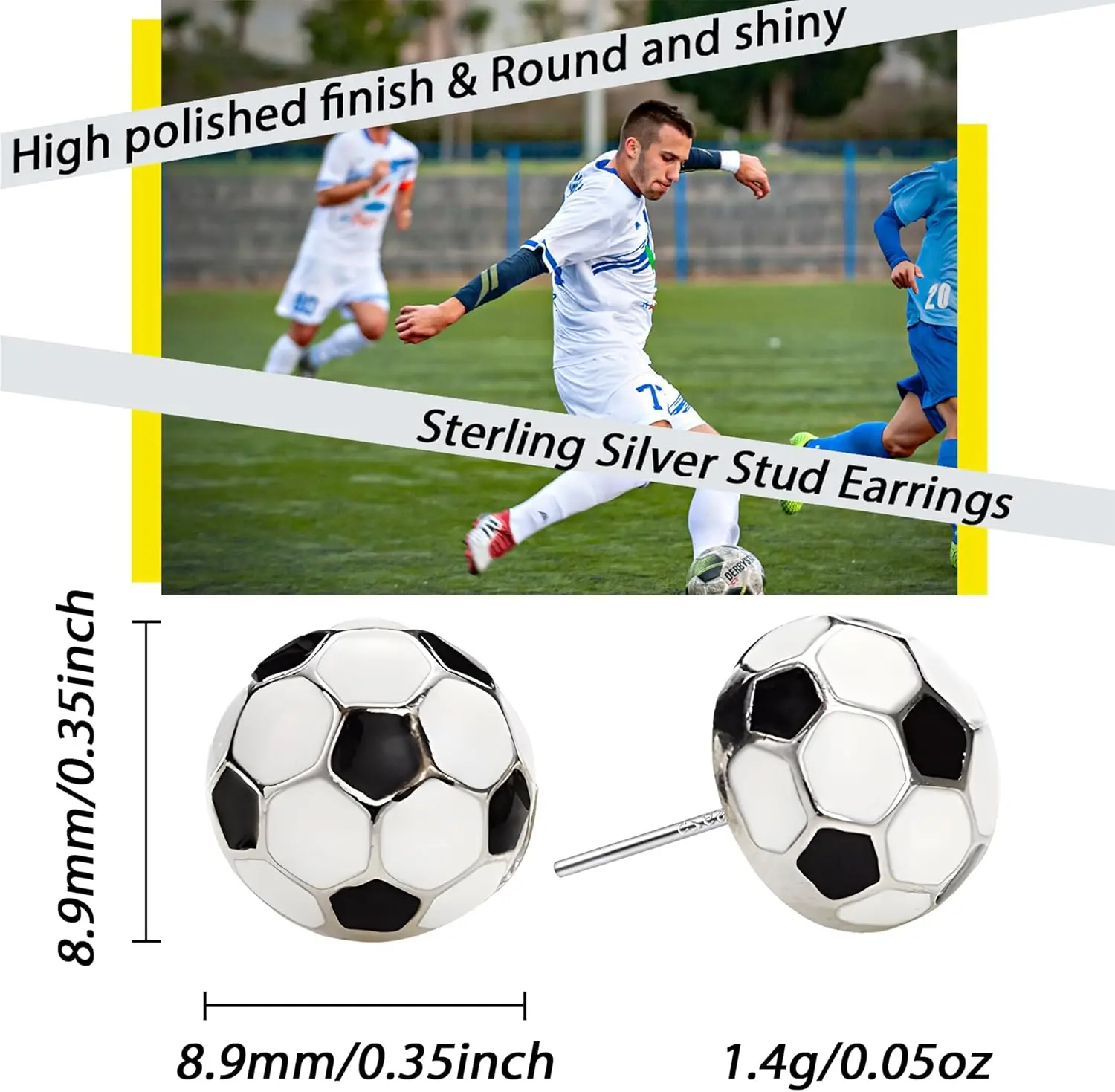 Sports Earrings, Hypoallergenic Volleyball Earrings, Soccer, Basketball Jewelry Baseball Golf Stud for Women Mom as Sports Fan Senior Night Gift Teen Stuff Accessories