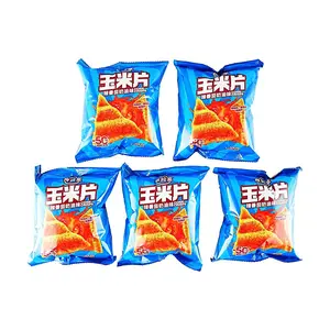 Food Laboratory Wave Corn Chips Spicy Tomato Cream Flavor 20g x 5 Packs - Low Fat (-50%) Tangy & Crispy Snack