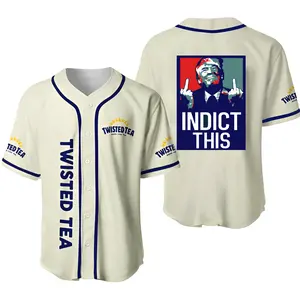 Twisted Tea Trump Indict This Baseball Jersey Shirt, Baseball Jersey Uniform Short Sleeve Baseball Top