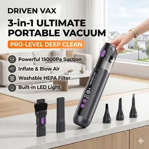 Multifunctional wireless car vacuum cleaner with strong suction, suitable for both car and home use, portable and compact