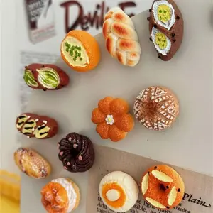 24pcs Mini Bread Theme Magnetic Fridge Magnets Set, Cute Kitchen Decor Accessories for Notes Photos Organization, Perfect Gift for Women, Decoration