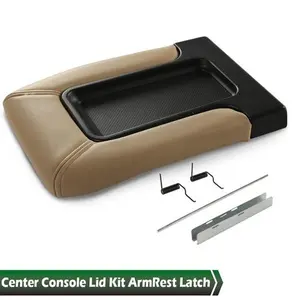 Beige Center Console Lid Repair Kit Arm Rest Cover For 01-07 Silverado/Sierra