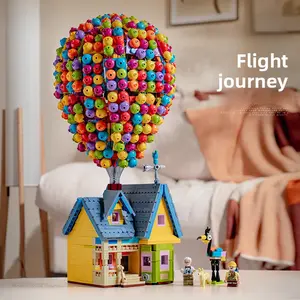 New Building Blocks Balloon House Flight Journey Children's Small Particle Assembly Educational Toy Model Ornament Gift