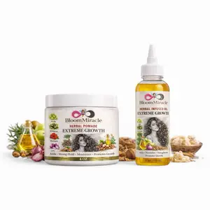 Bloommiracle EXTREME Hair Growth Oil Serum & Hair Grease 4oz Herbal Formula Promotes Fast Growth Softens Hair for Silky Smooth Finish Haircare Set Restore