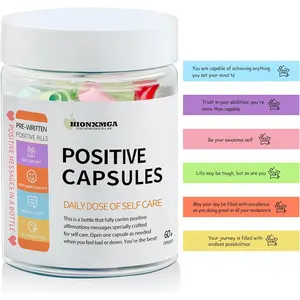 Positive Messages in a Bottle (60+ Positive Affirmations),Self Care Gifts for Women Men Stress Relief Get Well Soon,Self Care Kit Pre-Written Daily Messages for Relaxation,Inspiration HIONXMGA