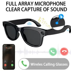 Ai Smart Glasses with Camera, 4k800w HD Video Recording, Bluetooth-compatible Sunglasses, Real-Time Translation, Voice Assistant, Object Recognition, Wearable Smart Glasses
