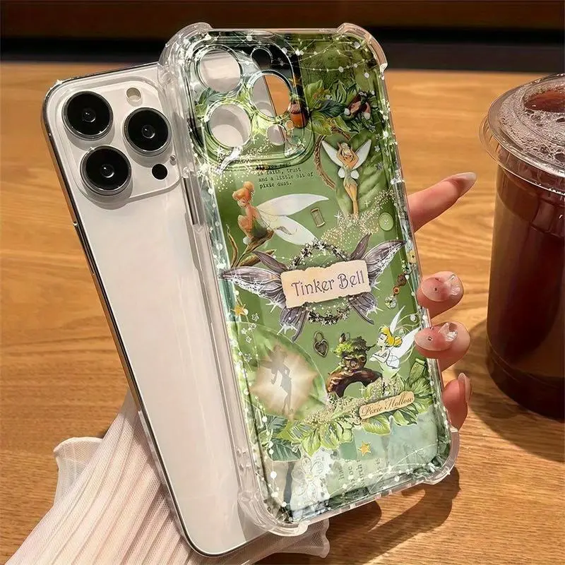 Cute Fantasy Art Tinker Bell Personalized TPU Cellphone Case - Shockproof, Flexible Buffer, Scratch-Resist Wear Protective Accessory for iPhone 17 Air, 16, 15, 14, 13, 12, 11 Pro Max Plus, Protection