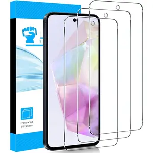 3 Pack for Samsung Galaxy A35 / A55 5G Screen Protector, Tempered Glass HD Clear 9H Hardness Protective Film for Galaxy A35 5G 6.6 Inch, Anti-Scratch No Bubble Case Friendly - Transparent