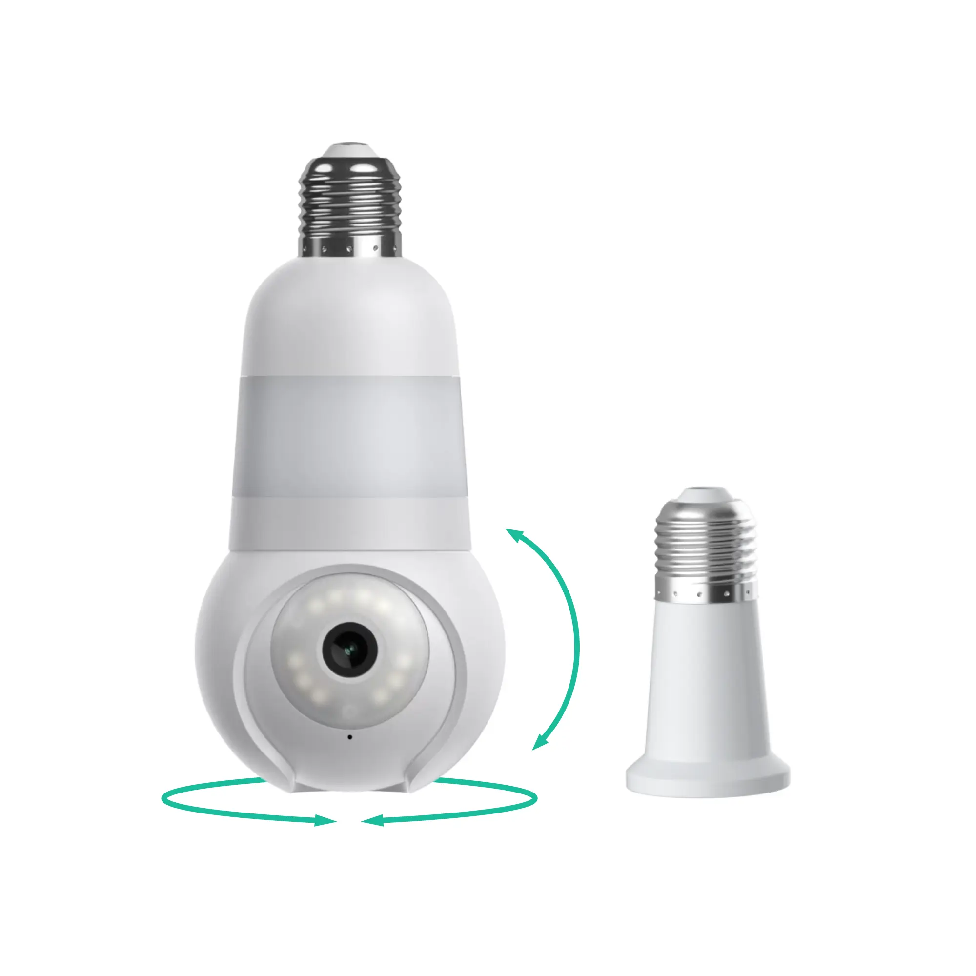 Luna Light Cam — 2K Light Bulb Security Camera, Indoor Outdoor Surveillance Monitoring Camera for Home, 360° Pan/Tilt, Color Night Vision, Built-In LED & Spotlight, Easy Installation, 2.4GHz/5GHz WiFi,