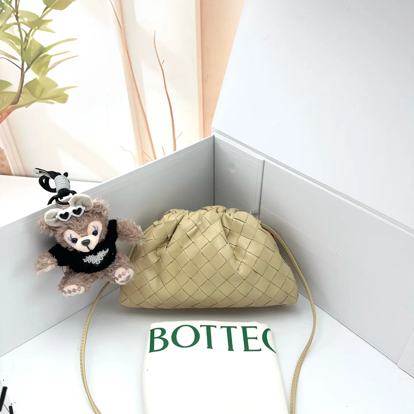 Pre-owned BOTTEGA VENETA Intrecciato Woven Leather Pouch Bag 0804 RAYE 22386333