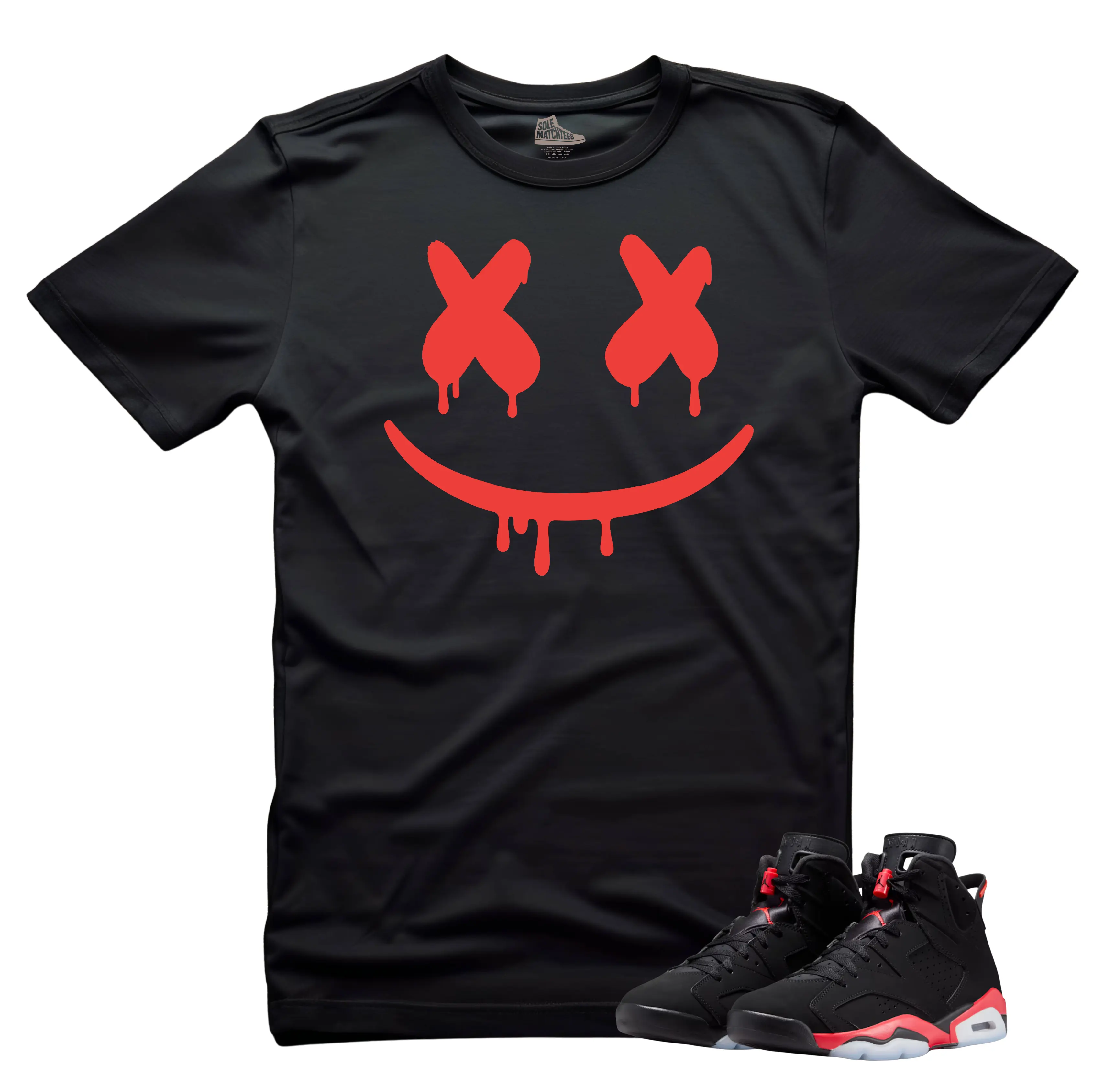 Jordan 6 Infrared Sneaker Matching Tee-DRIPPING FACE Unisex Sneaker Match Shirts