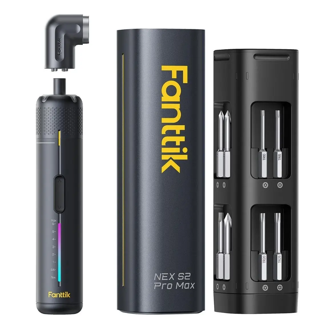 Fanttik S2 Pro Max Electric Screwdriver, Cordless Screwdriver Set, 7 Torque Settings, 0.5 to 6N.m, 16 Magnetic Bits, 1/4''Hex Shank, with 90° Angle Adapter, for Furniture, Household Repairs, Tool Kit, Cordless Power Screwdriver,SummerWins summerwins