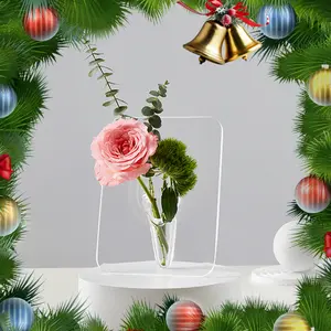 Amda Christmas Frame Flower Vase,  -Clear Acrylic Vases for Flowers,mother daughter ornate vase individual packing, Art of Flower Arranging, Modern Art Vases for Home Decor, Unique Decorative Vases for Desktops Bookshelf Bedroom Living Room creative gift