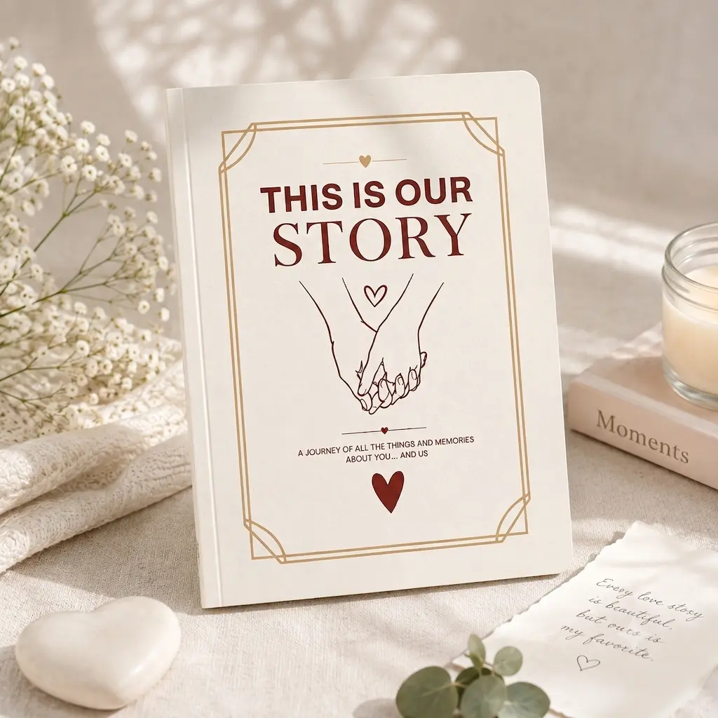 THIS IS OUR STORY - Couples Prompted Journal & Memory Book | Anniversary, Valentine's & Birthday Gift for Boyfriend, Girlfriend, Husband, Wife | 28-Day Love Connection Challenge